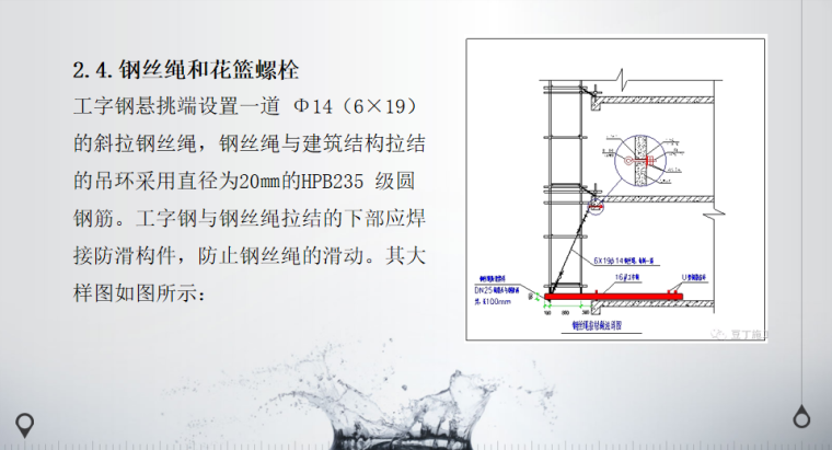 型钢悬挑脚手架施工工艺-05 钢丝绳和花篮螺栓