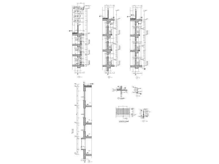 古建建筑剖面cad资料下载-外墙剖面及节点大样详图（CAD）