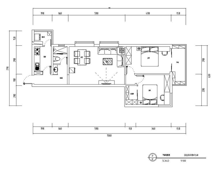 两室两厅住宅设计资料下载-地知名地产亲亲小屋-两室两厅住宅装修施工图