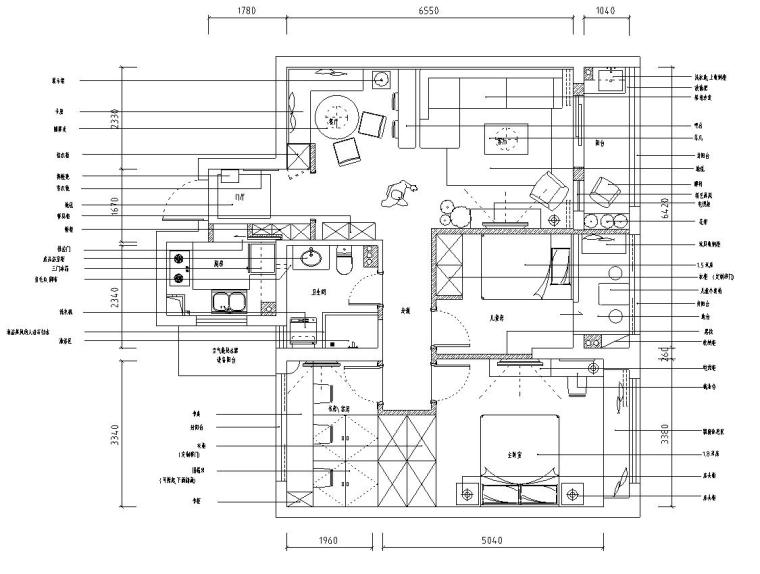 家装施工图三室两厅资料下载-浙江杭州田园风格三室两厅装修施工图设计