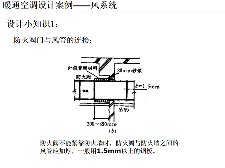 暖通空调设计案例分析风系统 50页-防火阀门与风管的连接