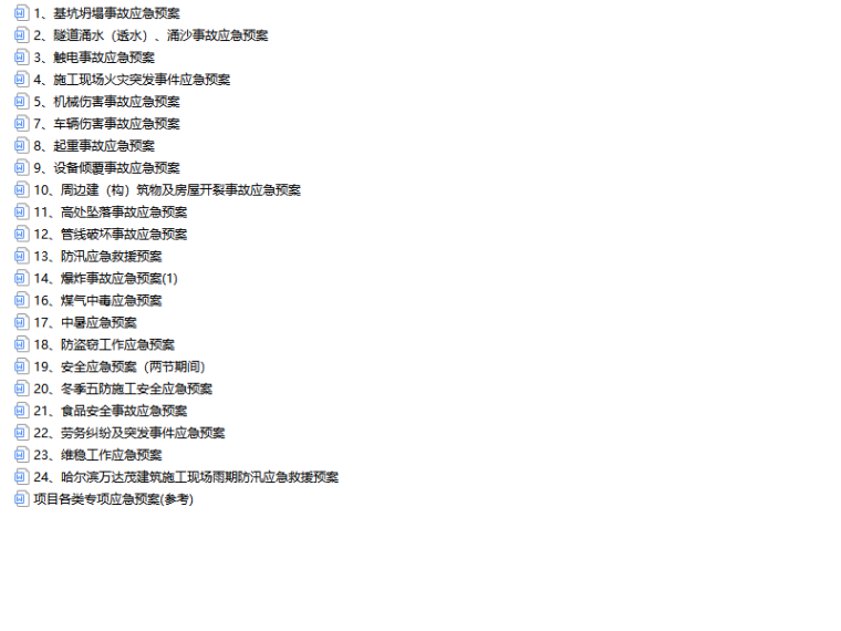 广州地铁应急预案资料下载-23套施工现场分类应急预案合集