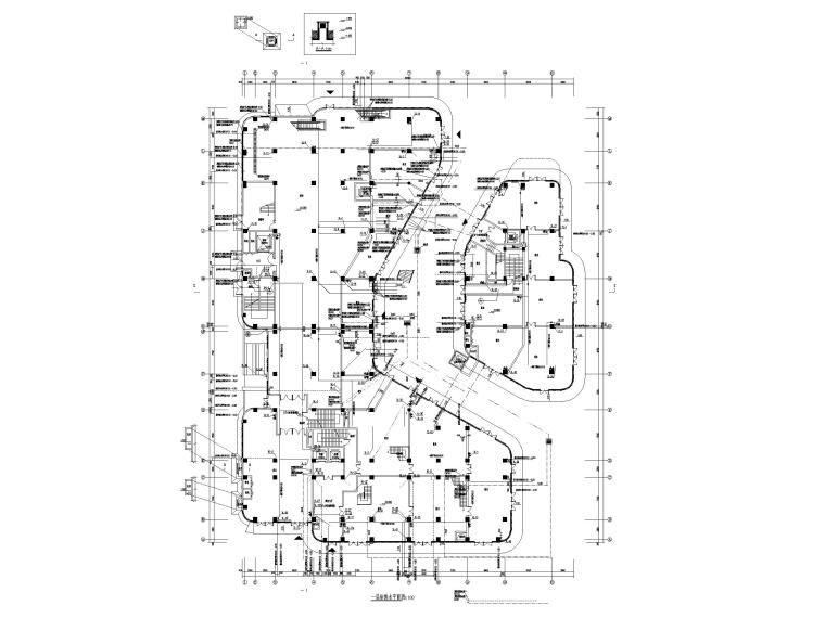 [山东]2万多平商业建筑全专业施工图纸图纸-一层给排水平面图