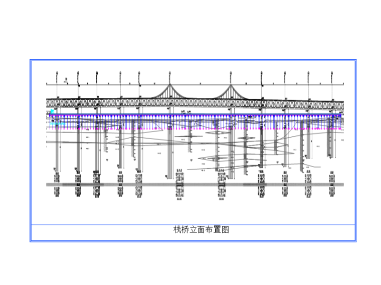 [甘肃]跨渭河桥梁施工方案及技术措施-栈桥立面布置图