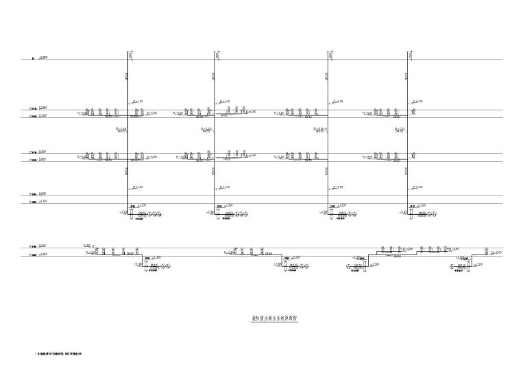 [重庆]两江数据中心机房楼给排水施工图-消防废水排水系统原理图