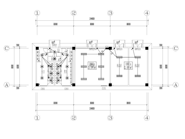 120平米茶室设计施工图资料下载-211平米药品房强电施工图