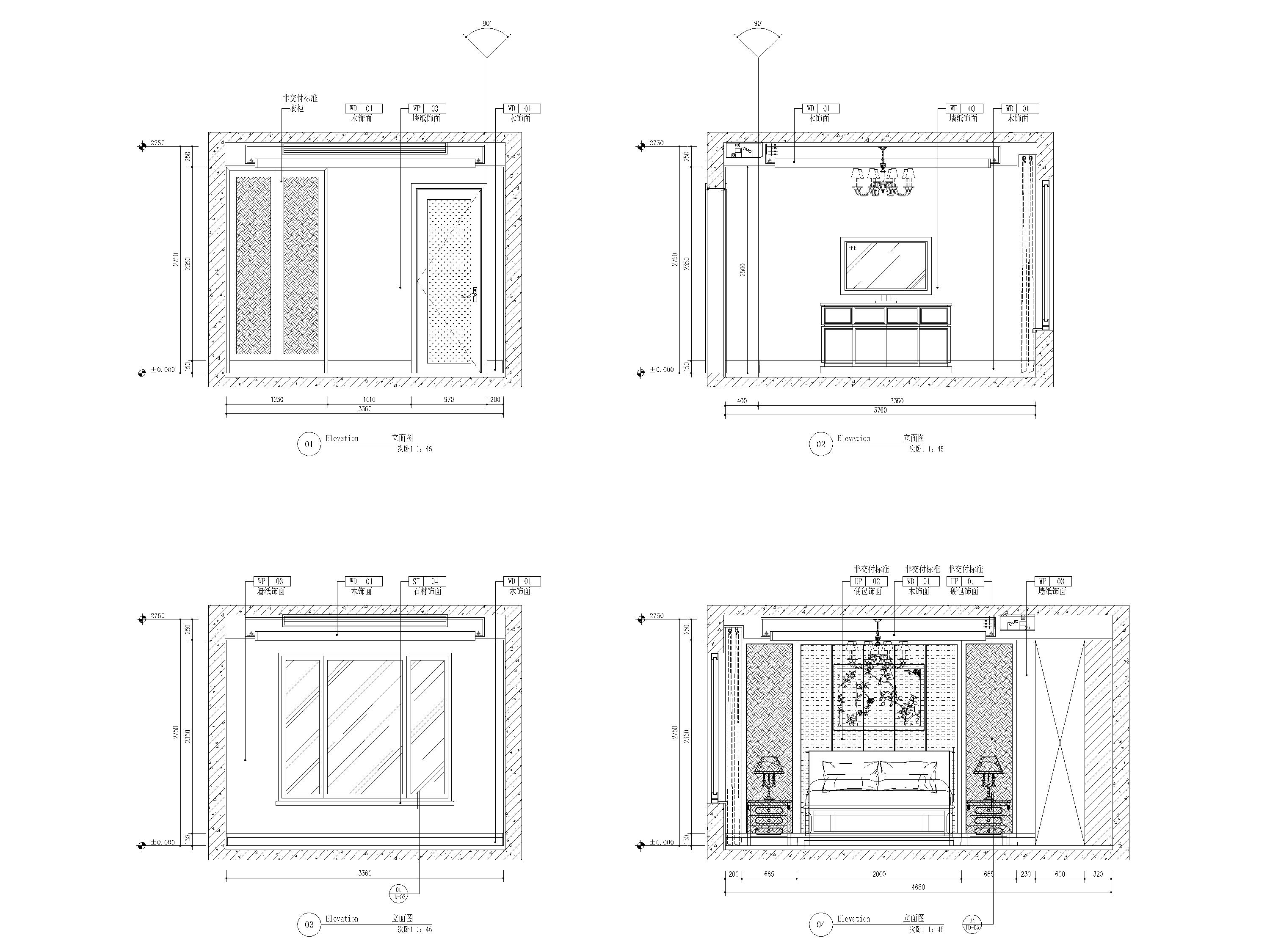 [上海]128㎡四居室复式家装样板房施工图