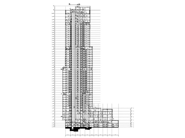 苏州知名地产超高层酒店建筑施工图2018-剖面图