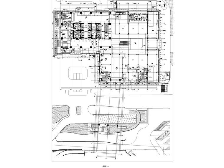 苏州知名地产超高层酒店建筑施工图2018-一层整体平面图