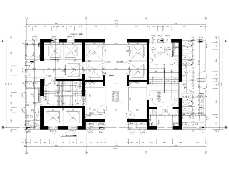 苏州知名地产超高层酒店建筑施工图2018-核心筒二十四~三十层详图