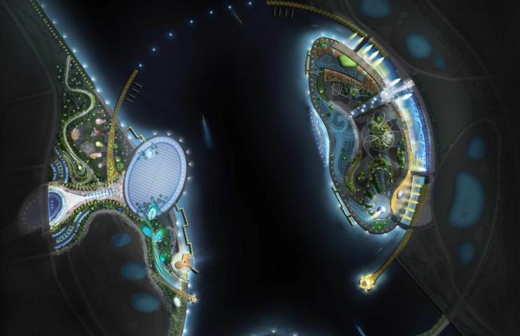 市民文化公园景观 09 夜景总平面图