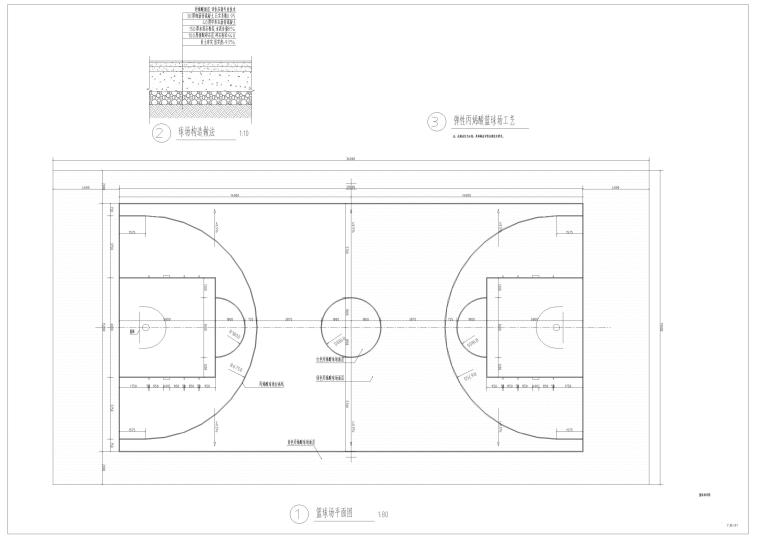 室内篮球场CAD资料下载-篮球场节点详图