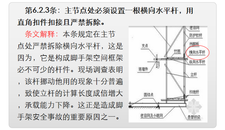 脚手架安全技术相关强制性条文归纳宣贯PPT-02 主节点处横向水平杆