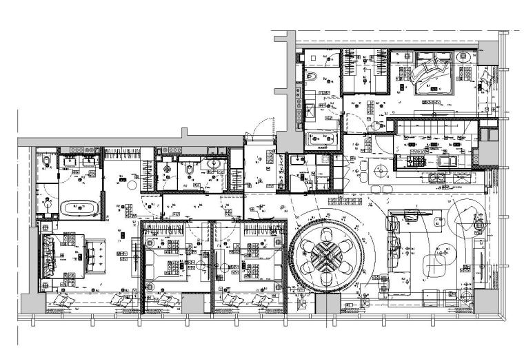 定制板式家具cad资料下载-大都会 ·滨江豪宅样板房全套CAD施工图设计