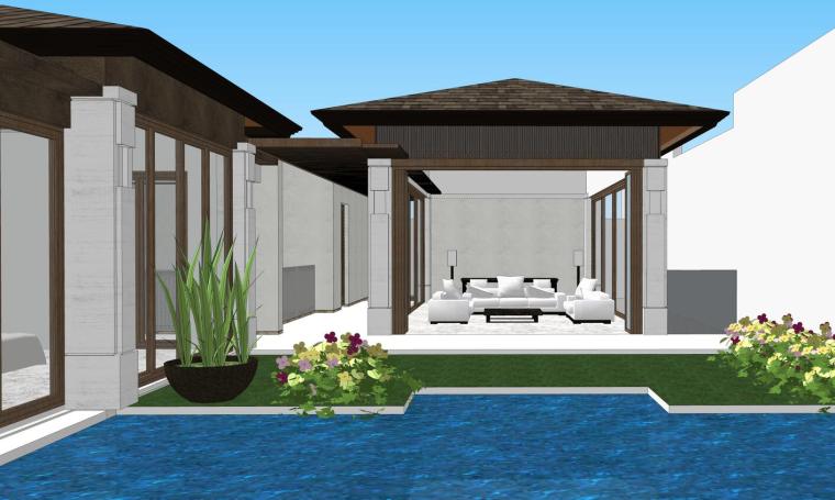 三亚海棠湾酒店景观设计资料下载-现代三亚凯华海棠湾海棠之星住宅SU模型