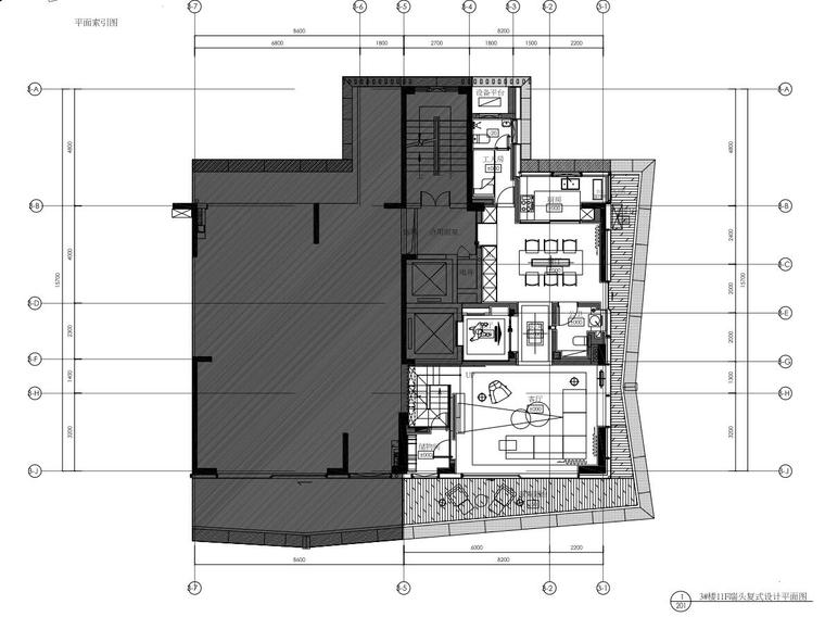 深圳京基建筑施工图资料下载-现代 - 深圳汉京半山公馆复式样板间施工图