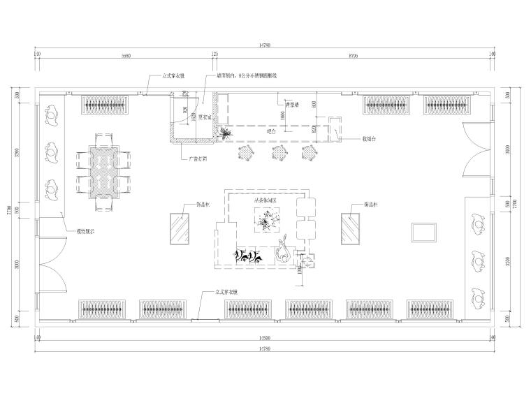 grasshopper空间网架源文件资料下载-[浙江]107㎡服装店​室内设计施工图+3d模型