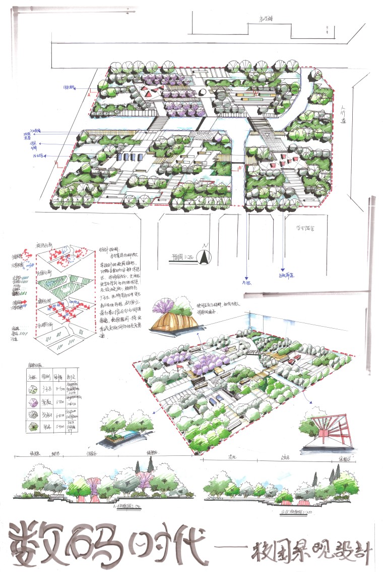 校園綠地設計手繪作品28張-景觀快題設計-築龍園林景觀論壇