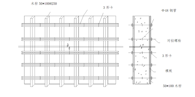 6层洋房模板及支撑体系安全专项施工方案-07 墙模板设计示意图