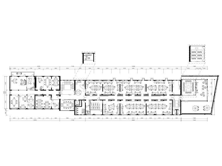 [上海]1480㎡现代广告公司办公室装修施工图-平面布置图