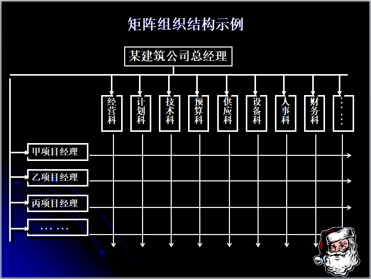 工程项目管理组织讲义（88页）-矩阵组织结构示例