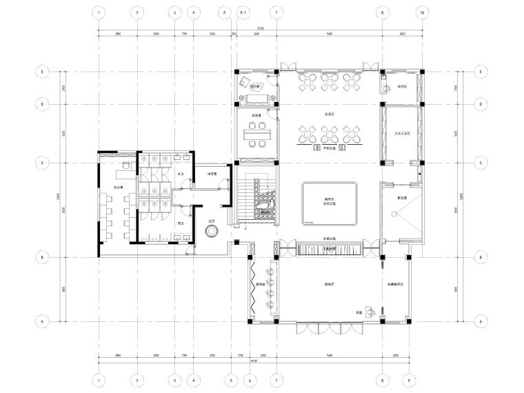 售楼部建筑设计图纸资料下载-[山东]828㎡二层中式售楼部室内装修施工图