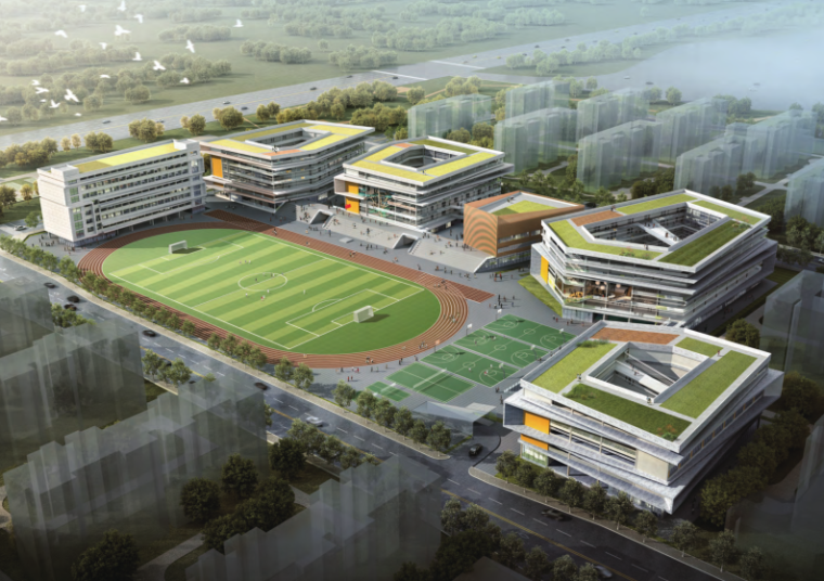 中型建筑结构设计资料下载-[郑州]中型学校项目景观规划概念方案