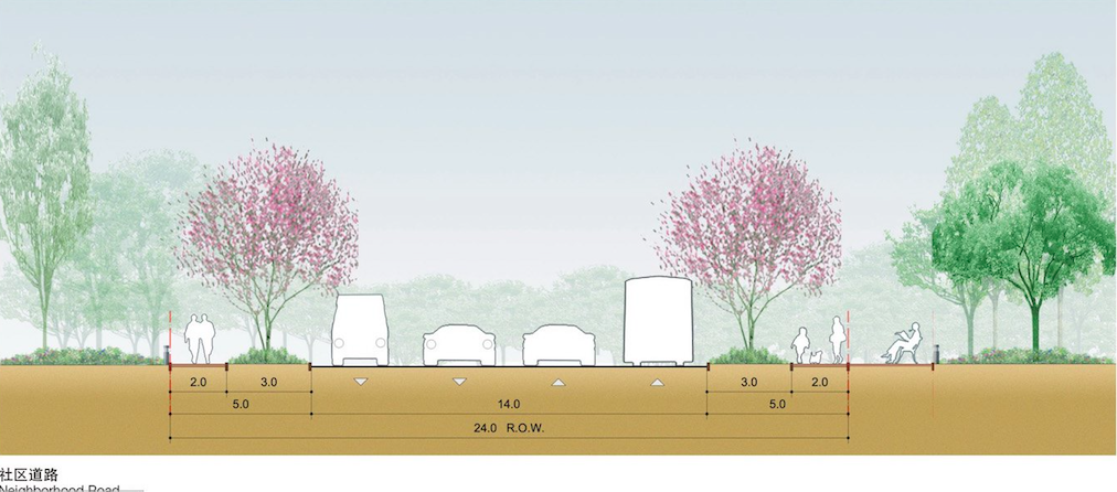 社区道路剖面图