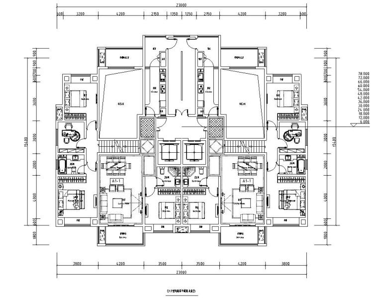 200平米平层四室户型图资料下载-知名企业A户型图（148平米错复）