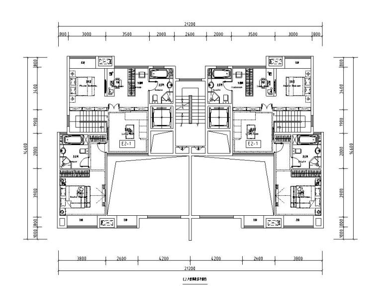 郑州花园洋房cad户型图资料下载-知名企业跃层洋房户型图设计