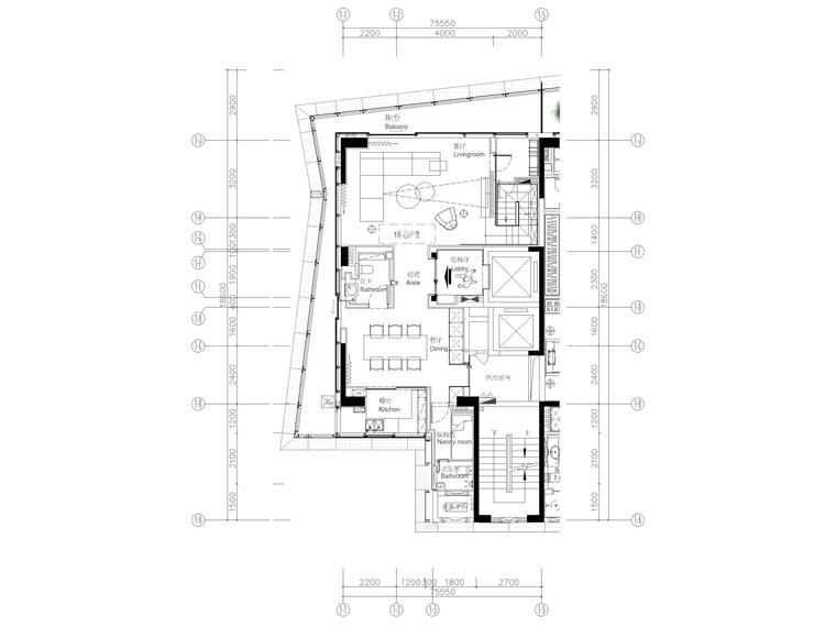 现代极简家装样板间资料下载-[深圳]200㎡两居复式家装样板间装修施工图