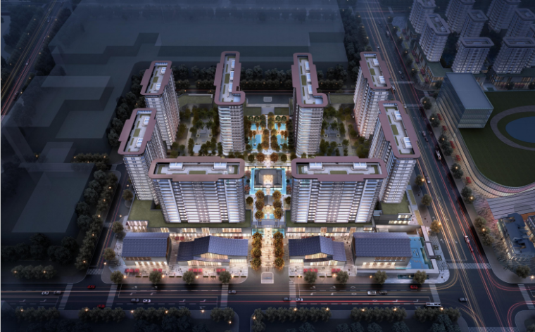 高密度池方案资料下载-浙江义乌有机市场新中式高端豪宅景观方案