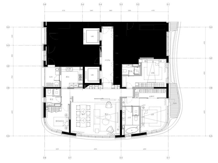 样板房300平资料下载-[上海]138㎡现代三居家装样板房装修施工图