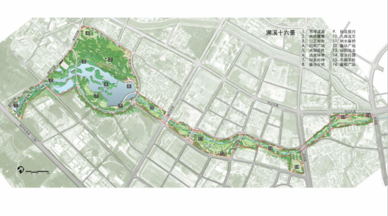 [深圳]坪山两岸公共滨水绿带景观绿道设计-总平面图