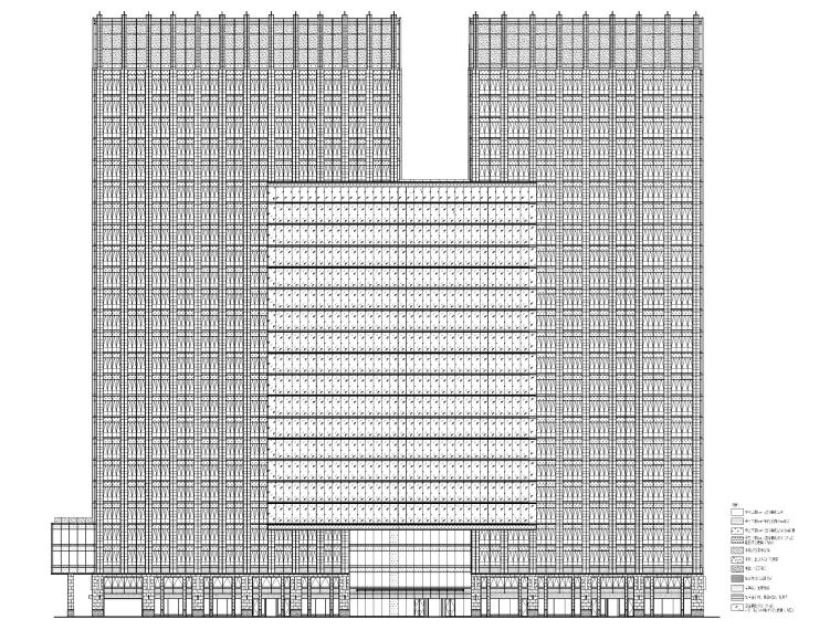 综合体高层cad资料下载-[北京]高层框筒结构办公综合体建筑施工图