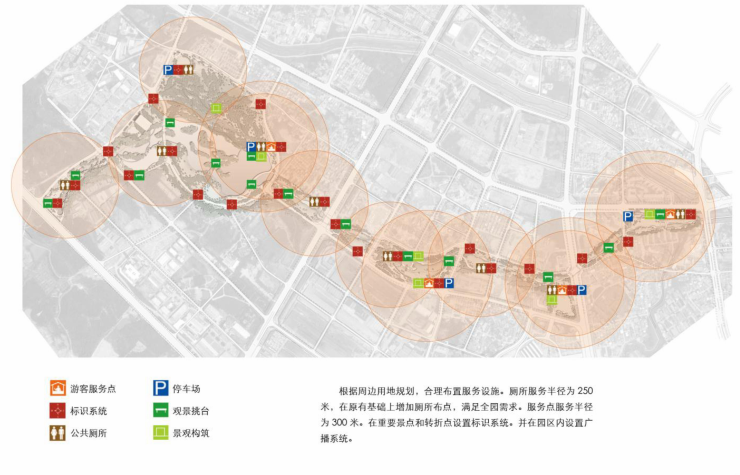 公共滨水绿带景观 服务设施布局8