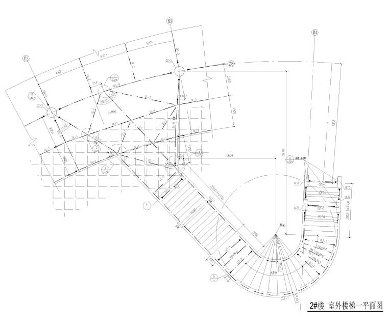 室外钢结构楼梯建筑大样资料下载-钢结构室外楼梯节点详图(CAD)