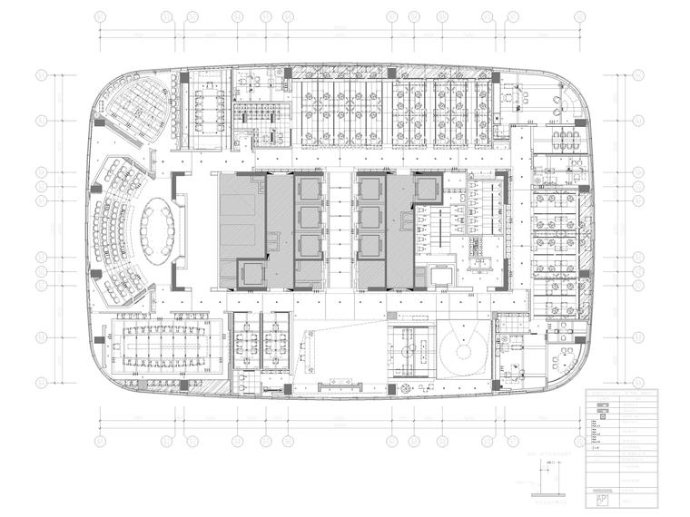 [深圳]集团办公楼42~46层装修设计施工图-43F空调及排气扇分布示意图