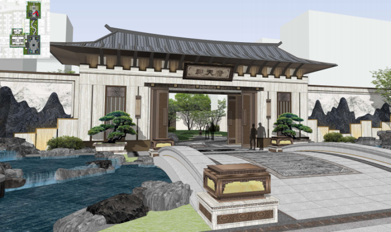 三进院落景观cad资料下载-江苏南京新中式院宅式示范区景观方案设计