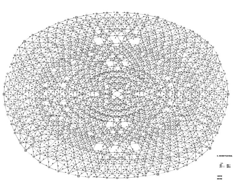 某体育馆屋顶网架结构安装图CAD-网架安装图