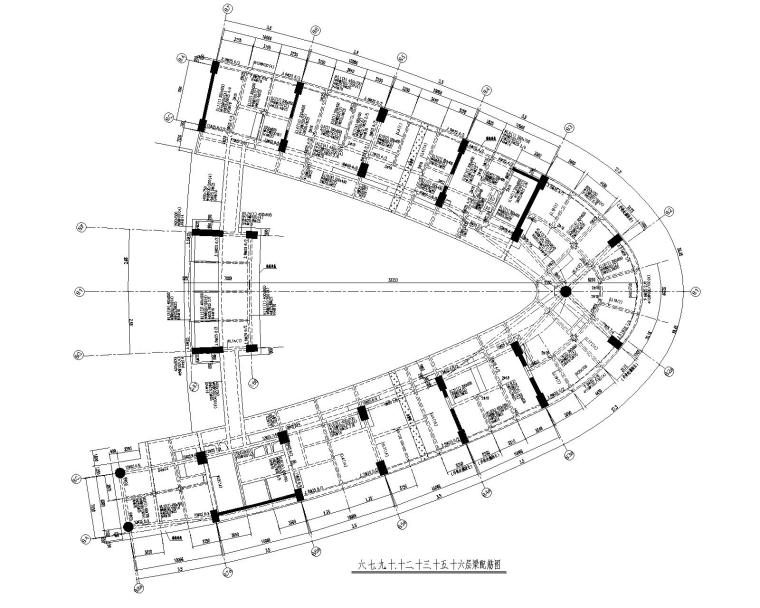 结构配筋详图资料下载-某酒店特殊平面布置结构配筋节点图CAD