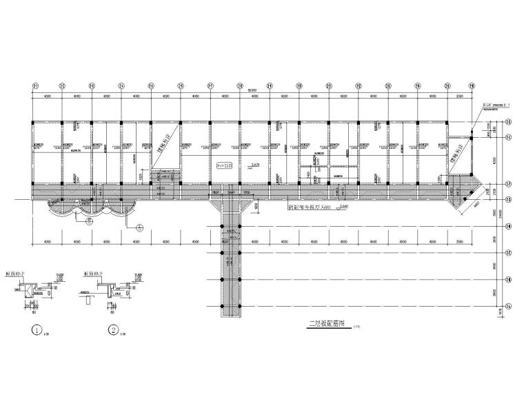 透水混凝土施工图CAD资料下载-某学校五层混凝土结构施工图CAD