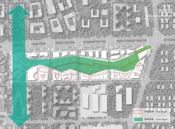 成都芯谷产业园商业科研办公方案文本2018-方案四绿化和开放空间分析