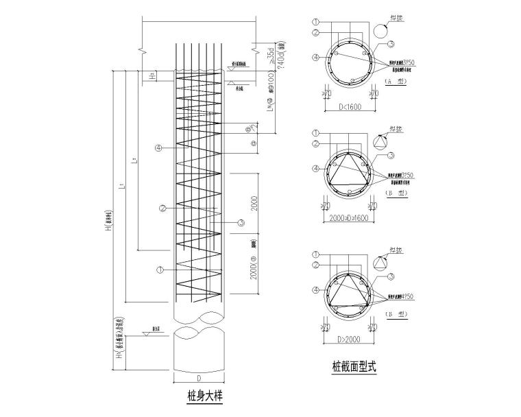 旋挖成孔施工记录资料下载-旋挖成孔灌注桩说明（CAD、2017）