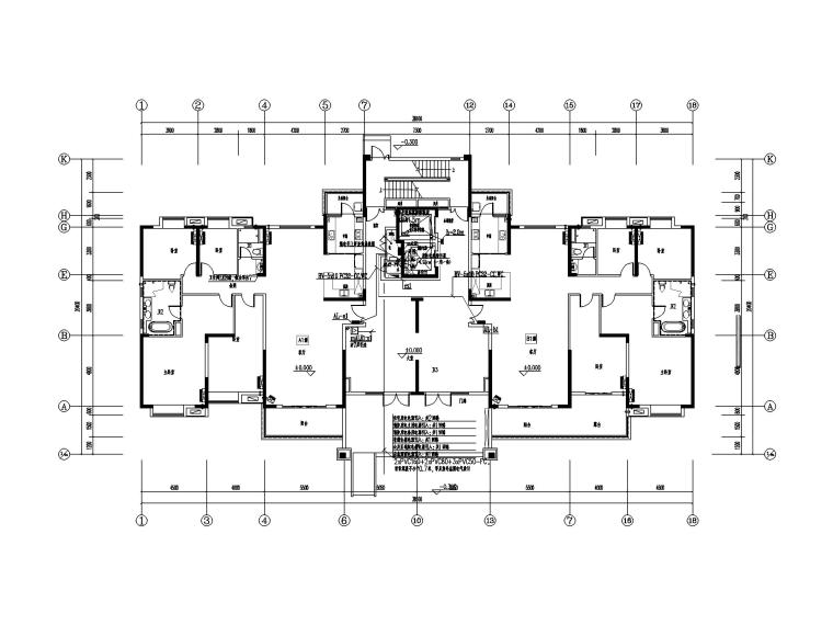 [湖北]一万平住宅楼电气施工图（2016）-1强电干线平面图