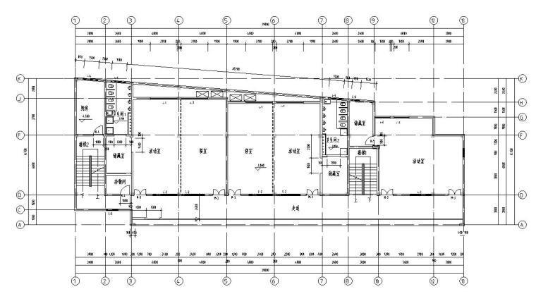 建筑屋顶施工图节点图资料下载-四层小型幼儿园框架结构施工图CAD含建筑图