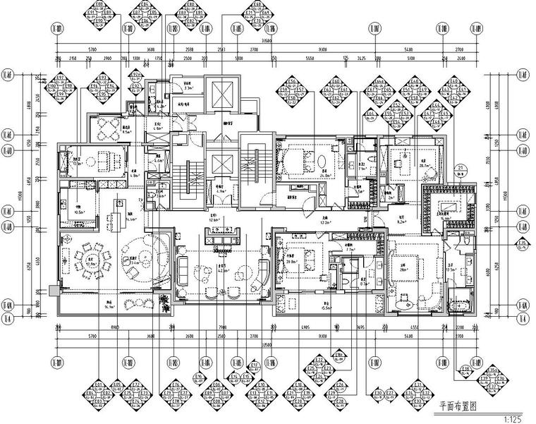 现代景石施工图cad资料下载-[湖北]现代美学江景大宅装修施工图+模型 