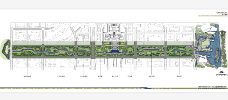 安徽芜湖商务文化中心中央公园景观设计方案-总平面图