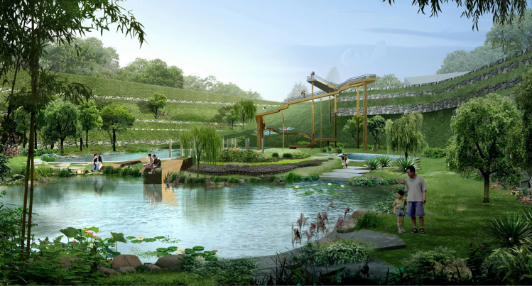 小型滨河景观公园规划资料下载-[陕西]西安滨河生态教育公园景观规划方案