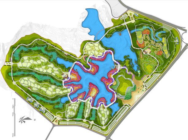 博览园滨水山地景观 总平面图5